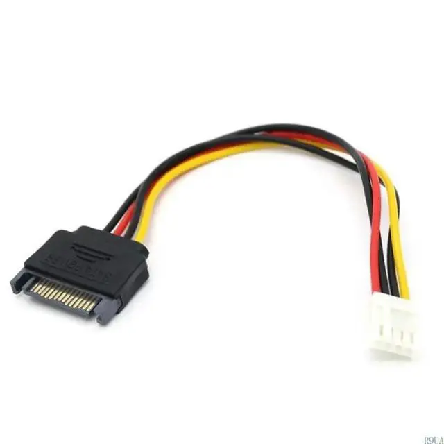 Alt view image 4 of 4 - Upgrading 15-Pin Male to Small 4Pin Ide Floppy Female Hard Drive Disk Power Adapter Cable (20CM/8inch) 2 Piece