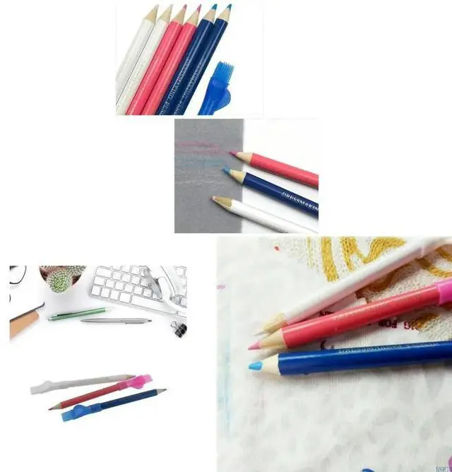 Main image of 6Pieces Sewing Marking Pencils Erasable Fabric Pencils for Tailor Marking Fabric and Tracing Tool