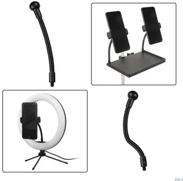 Alt view image 3 of 4 - Adjustable l Hose with 17.4mm Ball Head Adapters 360 Degree Rotatable for Camera Tripods Phone Mount Live Streaming