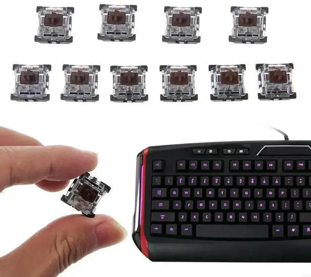 Alt view image 4 of 4 - 10pcs Brown Switches for Keyswitch Mechanical Keyboard Shaft for Key Tester 3Pin