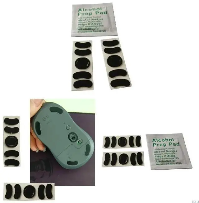 Alt view image 5 of 7 - 2Sets Mouse Feet Pedal for M650 / Mouse Replacement Mouse Feet Pad Glides Curved Mouse Skates Sticker