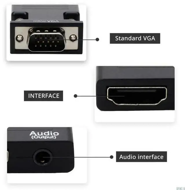 Alt view image 7 of 7 - HDTV To VGA Adapter Converters Sound Output For Laptop PC Monitors Projectors