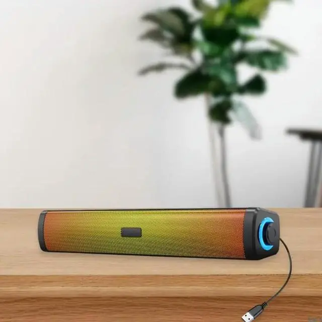 Alt view image 6 of 7 - Gaming PC Speakers Soundbar with Colorful LED Lights Deep Bass Enhancement