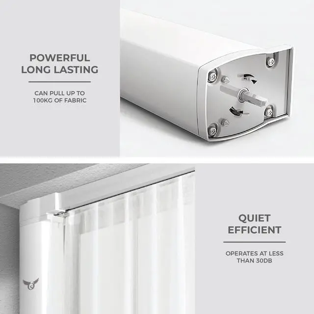 Alt view image 5 of 7 - Osprey Smart Curtain Track, Motorized Curtain Rod, Adjustable Length, Remote Control & Automate App, Compatible with Alexa, Google, Ceiling and Wall Mounted