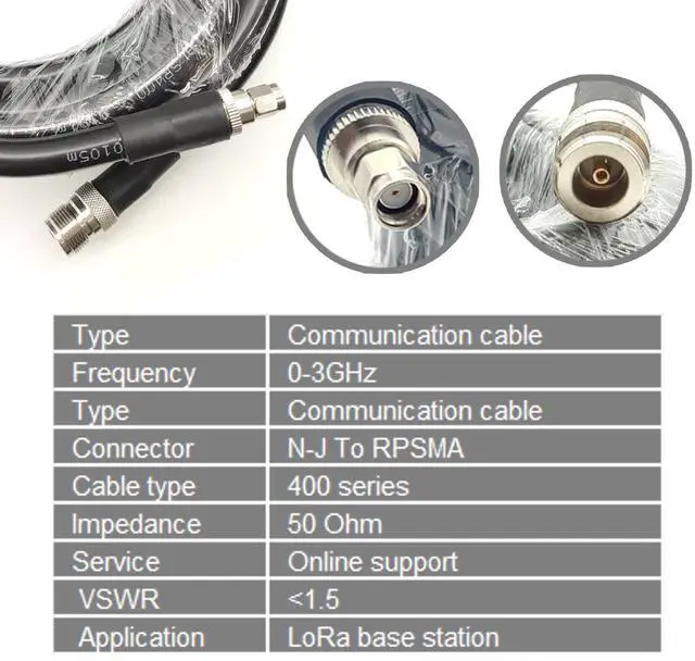 Alt view image 4 of 5 - Osprey Electronics 10m (32.8 ft) Low-Loss 50 Ohm Coaxial Antenna Cable Alsr400 with N-J to Sma Connector  Ideal for Radios, Antenna Analyzers, Tuners, and Swr Meters