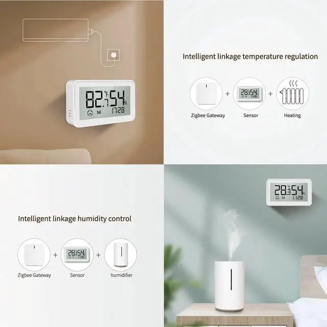 Alt view image 4 of 6 - Osprey.life Smart Thermometer Hygrometer: Wi-Fi Enabled Room Temperature Monitor with APP Alerts, Linkable to Humidifiers and Temperature Regulation Devices, Simple Elegant Design, White