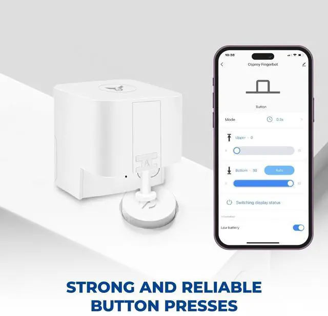 Alt view image 3 of 7 - osprey.life Smart Finger Bot (Gateway included), Support Multiple Types of Button/Switch, Wireless Bluetooth Control, No Wiring Needed, Timer and App Integration, Google/Alexa Compatible, White