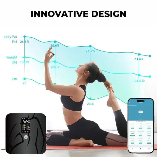 Alt view image 6 of 6 - Osprey.life Smart Scale for Body Weight and Fat, Bathroom Scales 18 Body Composition Analyzer Sync to APP, 4'7" Digital Display,High Accurate Body Scale for BMI,Heart Rate,Muscle Rate,400lbs (Black)