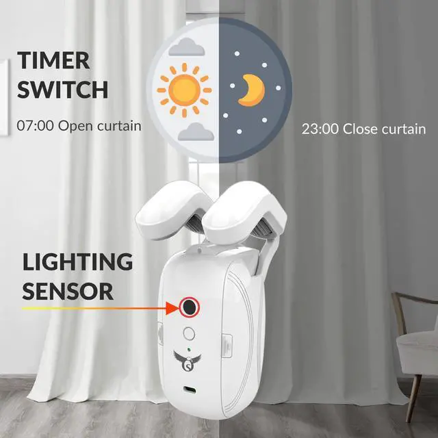 Alt view image 3 of 7 - Osprey Smart Curtain Opener, 3in1: Roman Rod+ T-Track+ U-Rail, Suitable for 0.32-1.57" Rod,Remote Control & Automate App, Alexa-Google Home assisted (Gateway Included), Single Side Opening