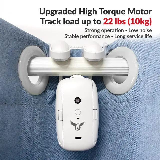 Alt view image 5 of 7 - Osprey Smart Curtain Opener, 3in1: Roman Rod+ T-Track+ U-Rail, Suitable for 0.32-1.57" Rod,Remote Control & Automate App, Alexa-Google Home assisted (Gateway Included), Single Side Opening