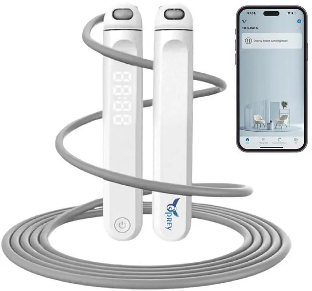 Main image of Osprey Electronics 1 pack Smart Jump Rope, Adjustable Digital Counting Jump Rope and Vibration Reminder for Fitness Gym, Speed Training, Extreme Jumping, Endurance Training etc, White