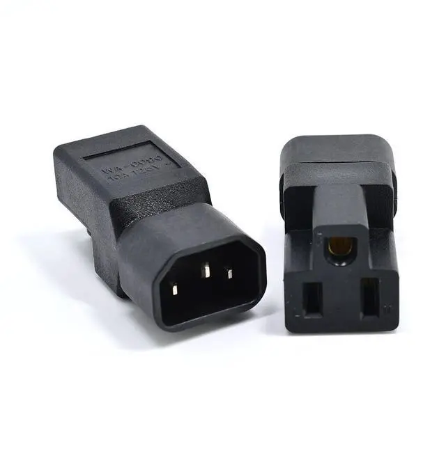 Alt view image 2 of 7 - dracaena.io 2 Pack IEC320 C14 Male to Nema 5-15R PDU USA UPS Extension Power Plug Adapter,IEC C14 Male Plug to Nema 5-15R US 3 Pin Female Power Adapter Connector