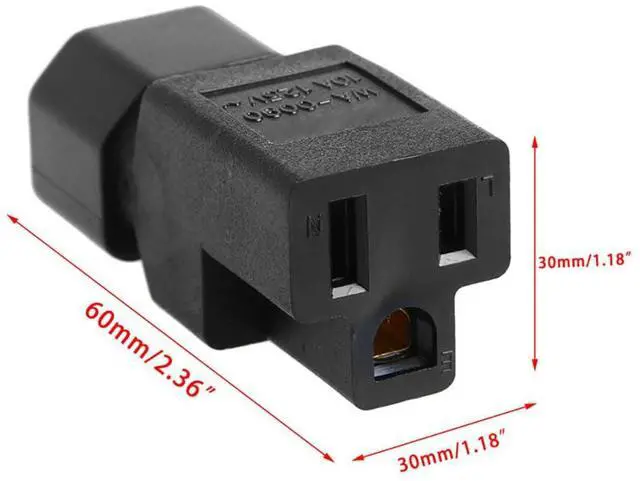 Alt view image 3 of 7 - dracaena.io 2 Pack IEC320 C14 Male to Nema 5-15R PDU USA UPS Extension Power Plug Adapter,IEC C14 Male Plug to Nema 5-15R US 3 Pin Female Power Adapter Connector