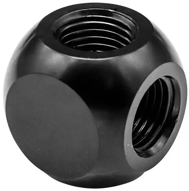 Alt view image 2 of 7 - dracaena.io 2 Pack G1/4" Thread, 3-Way/ 4-Way Ball Fitting Extender or Connector for The Computer Water Cooling System, Durable Brass/Copper Material (Black (2pcs), 3 way)