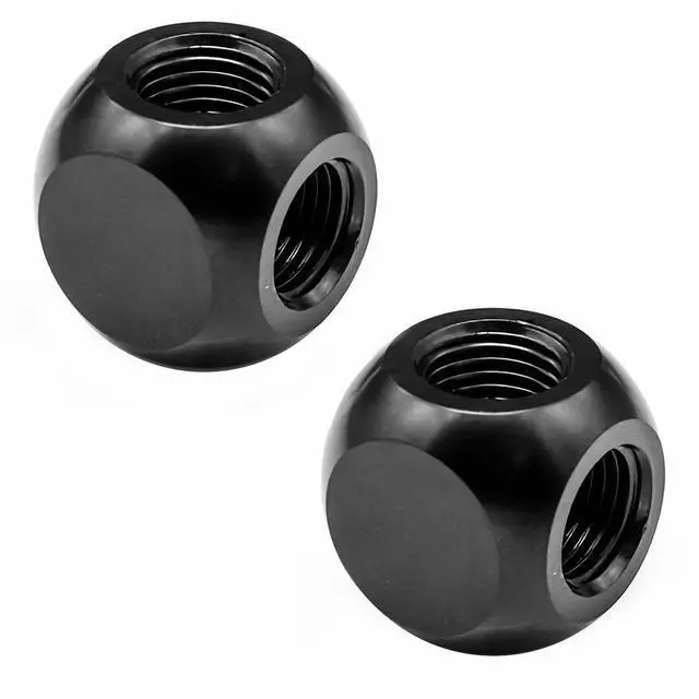 Main image of dracaena.io 2 Pack G1/4" Thread, 3-Way/ 4-Way Ball Fitting Extender or Connector for The Computer Water Cooling System, Durable Brass/Copper Material (Black (2pcs), 3 way)