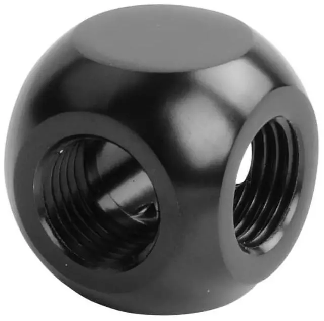 Alt view image 3 of 7 - dracaena.io 2 Pack G1/4" Thread, 3-Way/ 4-Way Ball Fitting Extender or Connector for The Computer Water Cooling System, Durable Brass/Copper Material (Black (2pcs), 3 way)