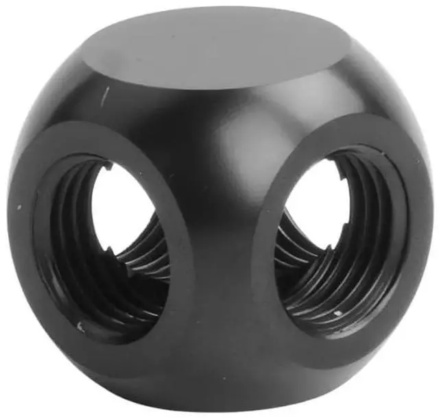 Alt view image 4 of 7 - dracaena.io 2 Pack G1/4" Thread, 3-Way/ 4-Way Ball Fitting Extender or Connector for The Computer Water Cooling System, Durable Brass/Copper Material (Black (2pcs), 3 way)