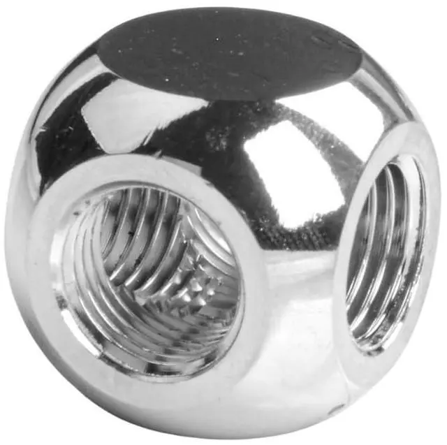 Alt view image 2 of 7 - dracaena.io 2 Pack G1/4" Thread, 3-Way/ 4-Way Ball Fitting Extender or Connector for The Computer Water Cooling System, Durable Brass/Copper Material (Silver (2pcs), 3 way)