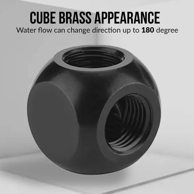 Alt view image 6 of 7 - dracaena.io 2 Pack G1/4" Thread, 3-Way/ 4-Way Ball Fitting Extender or Connector for The Computer Water Cooling System, Durable Brass/Copper Material (Black (2pcs), 3 way)