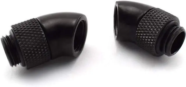 Alt view image 3 of 6 - Dracaena.io 6 Pack G1/4" Thread Male to Female Extender Fitting, 45° Rotary Fitting Adapter Connector for Computer Water Cooling System, Black