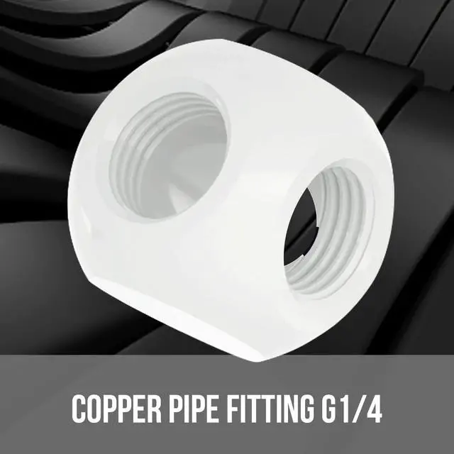 Alt view image 6 of 7 - dracaena.io 2 Pack G1/4" Thread, 3-Way/ 4-Way Ball Fitting Extender or Connector for The Computer Water Cooling System, Durable Brass/Copper Material (White (2pcs), 3 way)