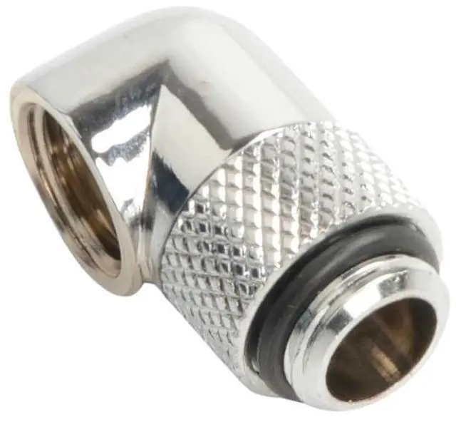 Alt view image 2 of 7 - dracaena.io 6 Pack G1/4" Thread Male to Female Extender Fitting, 90° Rotary Fitting Adapter Connector for Computer Water Cooling System, Silver