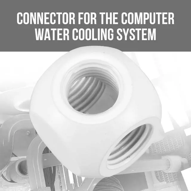 Alt view image 7 of 7 - dracaena.io 2 Pack G1/4" Thread, 3-Way/ 4-Way Ball Fitting Extender or Connector for The Computer Water Cooling System, Durable Brass/Copper Material (White (2pcs), 3 way)