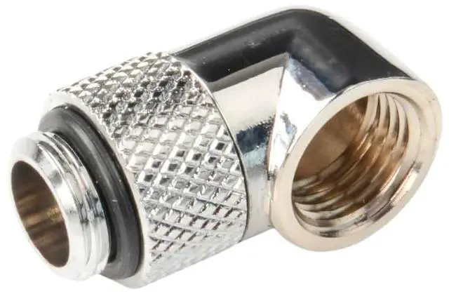 Alt view image 6 of 7 - dracaena.io 6 Pack G1/4" Thread Male to Female Extender Fitting, 90° Rotary Fitting Adapter Connector for Computer Water Cooling System, Silver