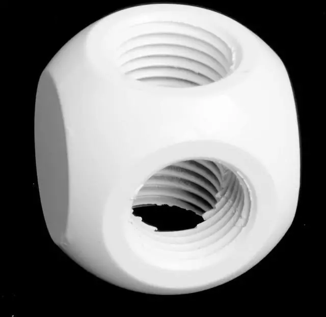 Alt view image 2 of 7 - dracaena.io 2 Pack G1/4" Thread, 3-Way/ 4-Way Ball Fitting Extender or Connector for The Computer Water Cooling System, Durable Brass/Copper Material (White (2pcs), 3 way)