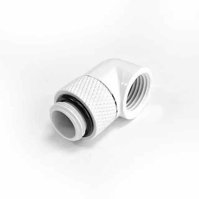 Alt view image 3 of 7 - dracaena.io 6 pack G1/4" thread Male to Female Extender Fitting, 90° Rotary Fitting Adapter Connector for Computer Water Cooling System, White