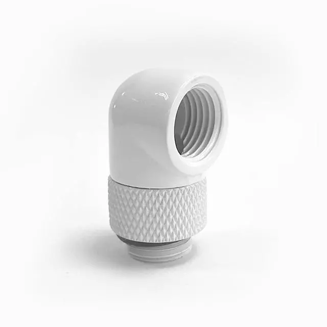 Alt view image 2 of 7 - dracaena.io 6 pack G1/4" thread Male to Female Extender Fitting, 90° Rotary Fitting Adapter Connector for Computer Water Cooling System, White