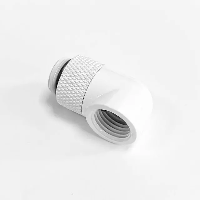 Alt view image 4 of 7 - dracaena.io 6 pack G1/4" thread Male to Female Extender Fitting, 90° Rotary Fitting Adapter Connector for Computer Water Cooling System, White