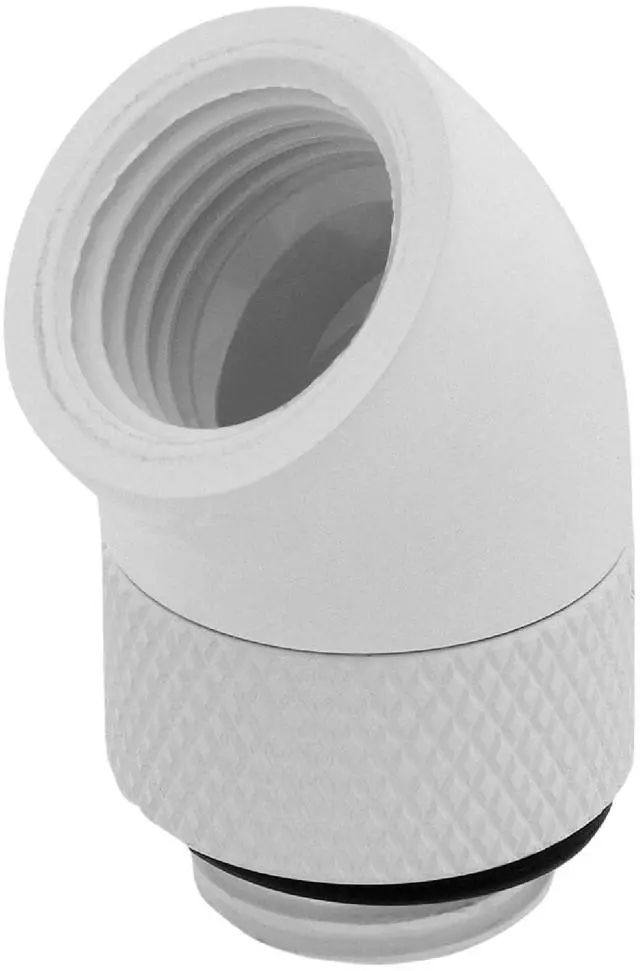 Alt view image 2 of 3 - dracaena.io 6 pack G1/4" thread Male to Female Extender Fitting, 45° Rotary Fitting Adapter Connector for Computer Water Cooling System, White