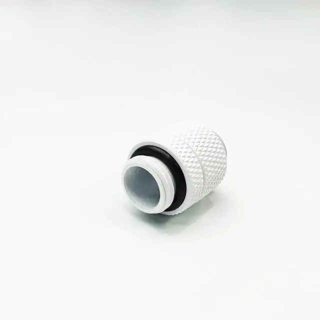 Alt view image 3 of 4 - dracaena.io 6 Pack G1/4" Rotary Male to Male Extender Fittings, Nickel Plated Brass Compression Connectors with O Rings for PC Water Cooling Loop, Liquid Cooling Tube Fittings, White