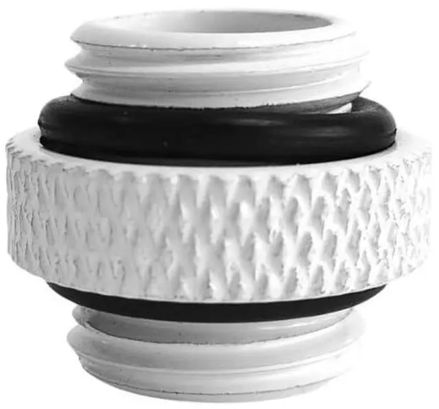 Alt view image 5 of 7 - dracaena.io 2 Pack G1/4" Thread, Male to Male Mini Extender Fitting with Tighten O-Ring, Copper Compression Fitting for PC, Premium Pipe Extension Fitting Adapter, White