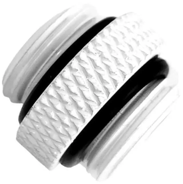 Alt view image 7 of 7 - dracaena.io 2 Pack G1/4" Thread, Male to Male Mini Extender Fitting with Tighten O-Ring, Copper Compression Fitting for PC, Premium Pipe Extension Fitting Adapter, White