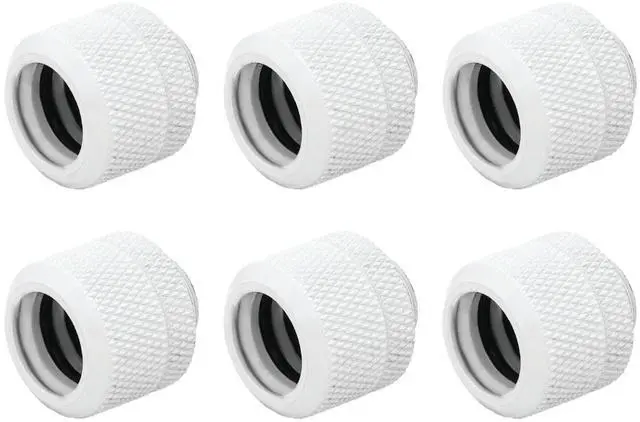 Main image of dracaena.io 6 Pack G1/4" Thread to 16mm Outer Diameter, Hard Tubing Compression Fitting with high Body Design for Computer Water Cooling System, White