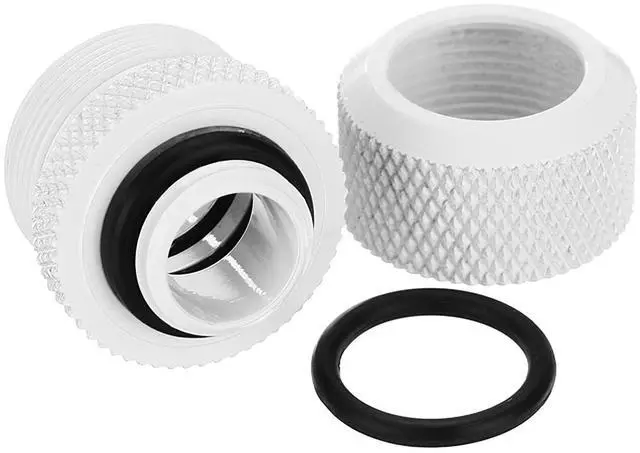 Alt view image 7 of 7 - Dracaena.io 2 pack G1/4" thread to 12mm outer diameter, Hard Tubing Compression Fitting with high body design for Computer water cooling system, White