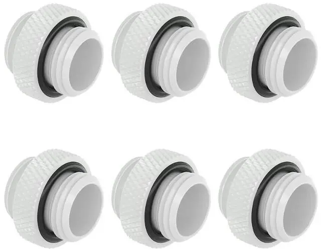 Main image of dracaena.io 6 Pack G1/4" Thread, Male to Male Mini Extender Fitting with Tighten O-Ring, Copper Compression Fitting for PC, Premium Pipe Extension Fitting Adapter, White