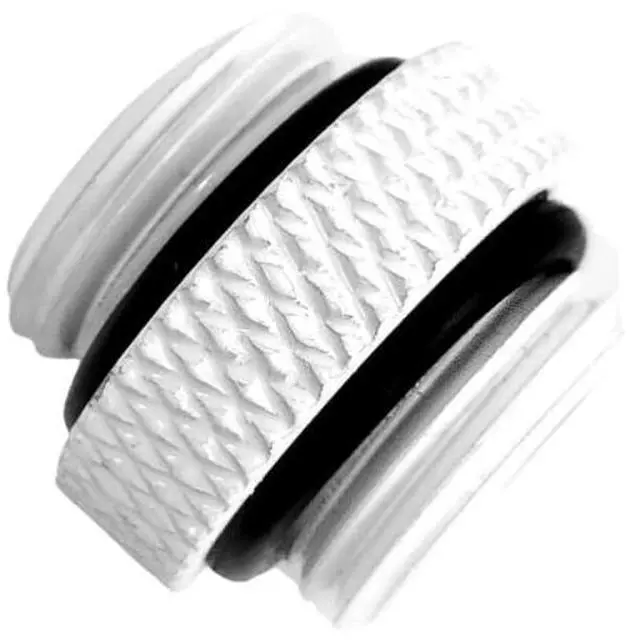 Alt view image 5 of 7 - dracaena.io 6 Pack G1/4" Thread, Male to Male Mini Extender Fitting with Tighten O-Ring, Copper Compression Fitting for PC, Premium Pipe Extension Fitting Adapter, White