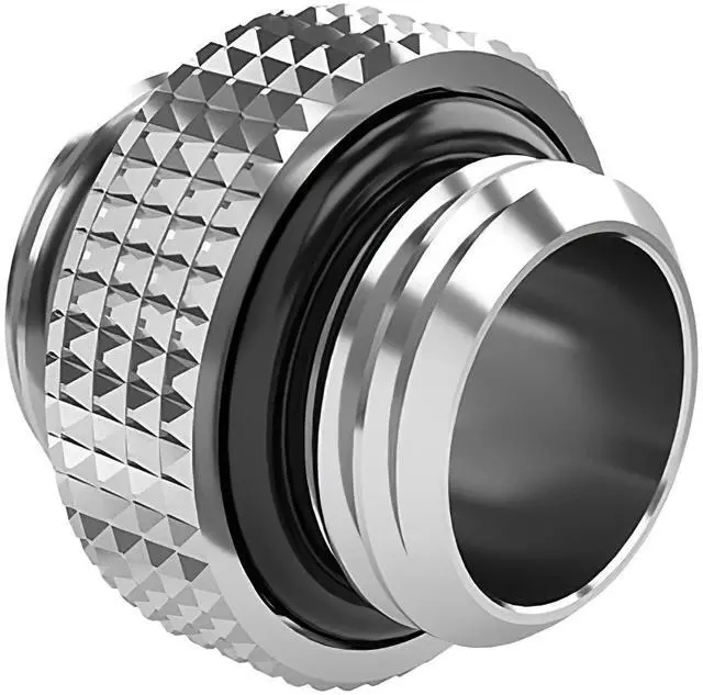 Alt view image 4 of 7 - dracaena.io 6 Pack G1/4" Thread, Male to Male Mini Extender Fitting with Tighten O-Ring, Copper Compression Fitting for Computer Water Cooling System, Silver