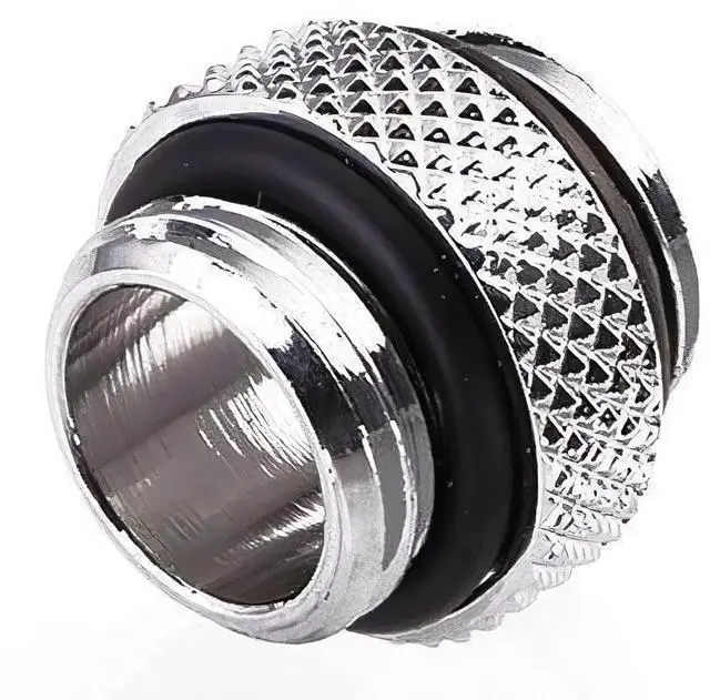 Alt view image 5 of 7 - dracaena.io 6 Pack G1/4" Thread, Male to Male Mini Extender Fitting with Tighten O-Ring, Copper Compression Fitting for Computer Water Cooling System, Silver