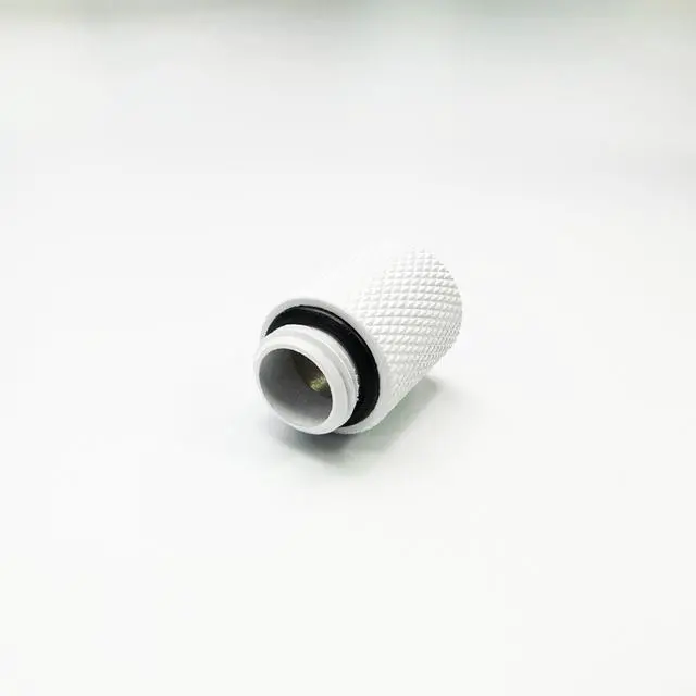 Alt view image 3 of 4 - dracaena.io 6 Pack G1/4" 20mm Height Male to Female Extender Fittings, Brass Compression Fittings with O Rings for PC Liquid Cooling Loop, Water Cooling Tube Connectors, White