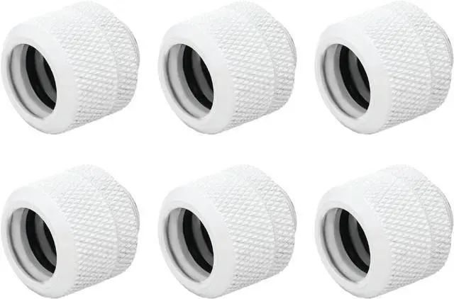 Main image of dracaena.io 6 Pack G1/4" Thread to 14mm Outer Diameter, Hard Tubing Compression Fitting with high Body Design for Computer Water Cooling System, White