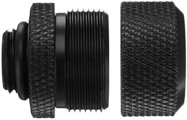 Alt view image 4 of 7 - dracaena.io 2 pack G1/4" thread to 14mm outer diameter, Hard Tubing Compression Fitting with high body design for Computer water cooling system, Black