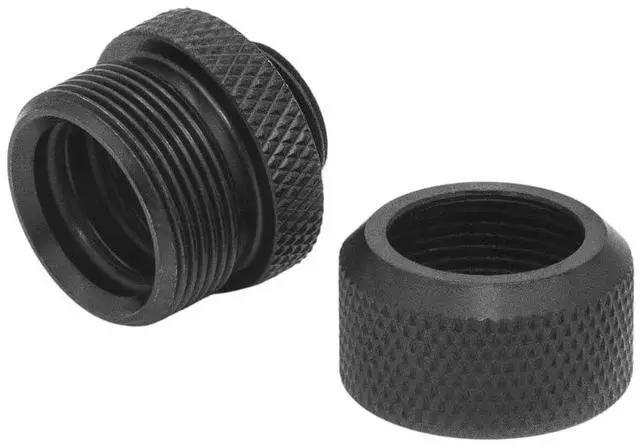 Alt view image 5 of 7 - dracaena.io 2 pack G1/4" thread to 14mm outer diameter, Hard Tubing Compression Fitting with high body design for Computer water cooling system, Black