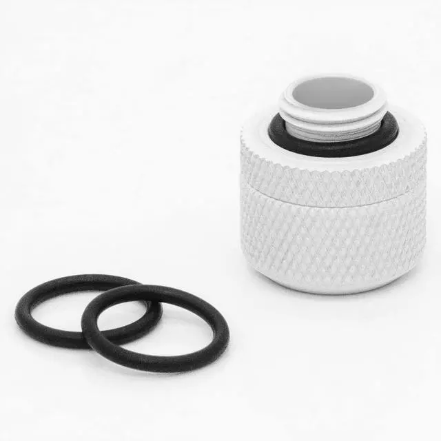 Alt view image 6 of 7 - Dracaena.io 2 pack G1/4" thread to 12mm outer diameter, Hard Tubing Compression Fitting with high body design for Computer water cooling system, White