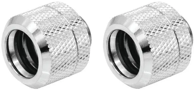 Main image of dracaena.io 2 pack G1/4" thread to 16mm outer diameter, Hard Tubing Compression Fitting with high body design for Computer water cooling system, Silver