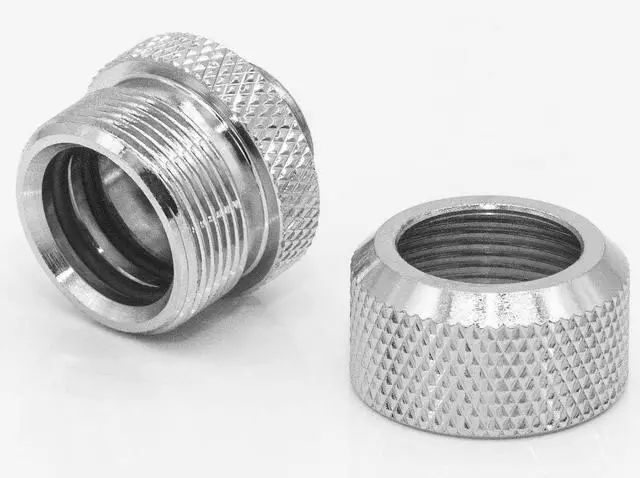 Alt view image 3 of 7 - dracaena.io 2 pack G1/4" thread to 16mm outer diameter, Hard Tubing Compression Fitting with high body design for Computer water cooling system, Silver