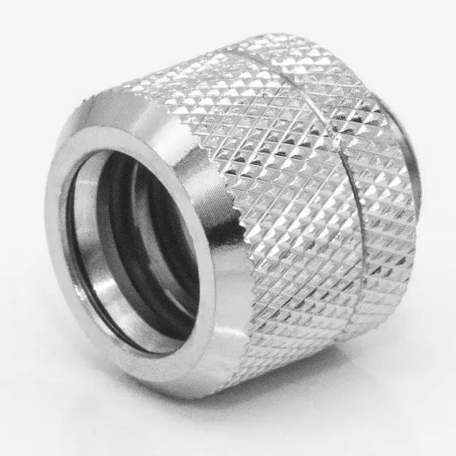 Alt view image 2 of 7 - dracaena.io 2 Pack G1/4" Thread to 14mm Outer Diameter, Hard Tubing Compression Fitting with high Body Design for Computer Water Cooling System, Silver